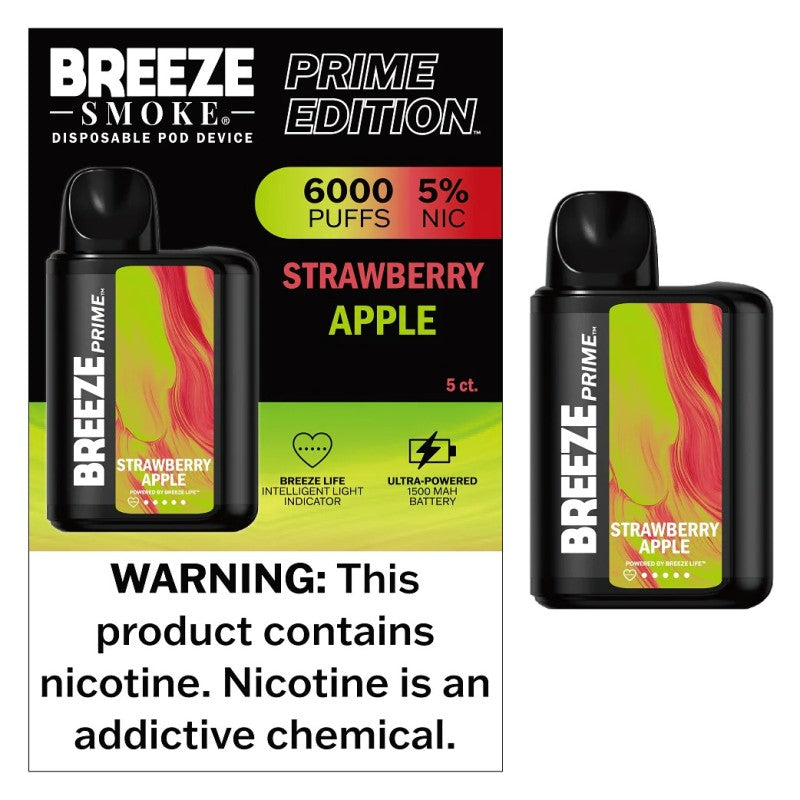 Breeze Prime (6000 puffs) Strawberry Apple 5% Nic