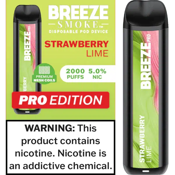 Breeze Pro (2000 puffs) Strawberry Lime 5% Nic